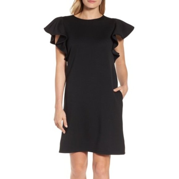 Halogen Dresses & Skirts - {hp} Halogen Ruffle Sleeve Shift Dress LBD